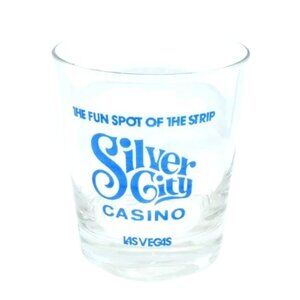Vintage Silver City Casino Rock Glass Barware Las Vegas Nevada Sin City Tumbler